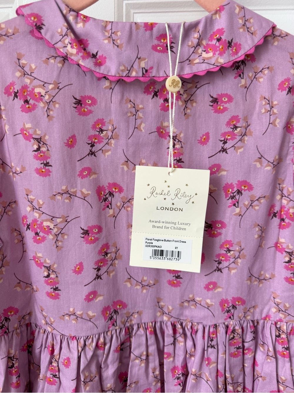 Rachel Riley Floral Foxglove Button-Front Dress - Picture 6 of 6